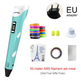 Myriwell 3D Pen 3D Printer Pen 3D Printing Drawing Pen With 50 Meters 10 Color ABS Filament Magic Maker Arts for Student Gift
