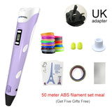 Myriwell 3D Pen 3D Printer Pen 3D Printing Drawing Pen With 50 Meters 10 Color ABS Filament Magic Maker Arts for Student Gift