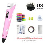Myriwell 3D Pen 3D Printer Pen 3D Printing Drawing Pen With 50 Meters 10 Color ABS Filament Magic Maker Arts for Student Gift