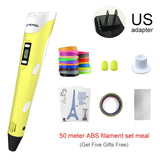 Myriwell 3D Pen 3D Printer Pen 3D Printing Drawing Pen With 50 Meters 10 Color ABS Filament Magic Maker Arts for Student Gift
