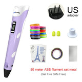 Myriwell 3D Pen 3D Printer Pen 3D Printing Drawing Pen With 50 Meters 10 Color ABS Filament Magic Maker Arts for Student Gift