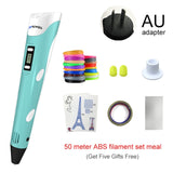 Myriwell 3D Pen 3D Printer Pen 3D Printing Drawing Pen With 50 Meters 10 Color ABS Filament Magic Maker Arts for Student Gift