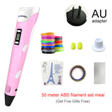 Myriwell 3D Pen 3D Printer Pen 3D Printing Drawing Pen With 50 Meters 10 Color ABS Filament Magic Maker Arts for Student Gift