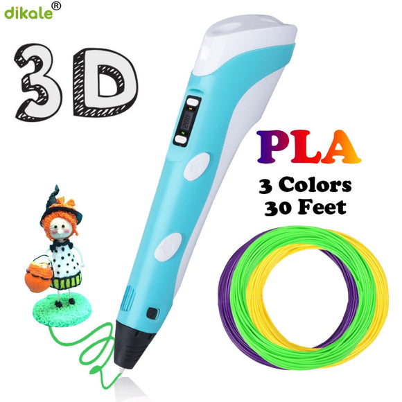 dikale 3D pens 2nd Generation LED Display Screen 1.75mm