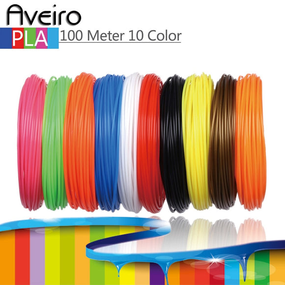10 colors 100 meter 3D printer filament PLA 1.75mm
