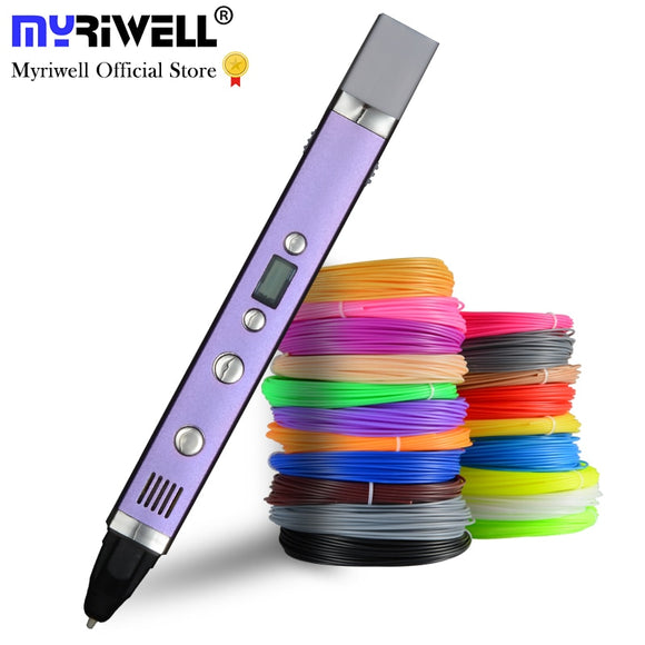 Myriwell 1.75mm ABS/PLA DIY 3D Pen LED Screen,USB Charging 3D