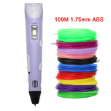 3D Pen Adjustable Speed & Temperature with 100m