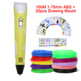 3D Pen Adjustable Speed & Temperature with 100m